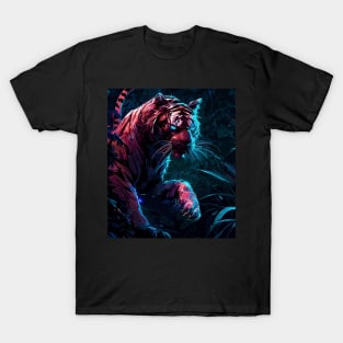 Cyber Tiger in Jungle T-Shirt